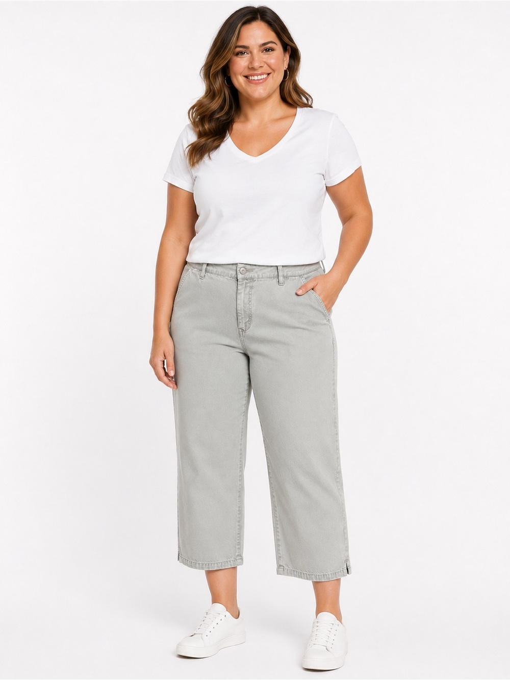 Ralph Lauren Classic Crop Capri Pants Khaki/Green Outdoor Casual Women Size 16